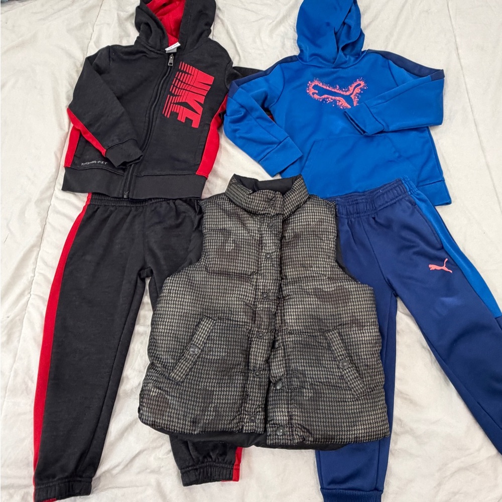 Nike and Puma Kids sweatsuit bundle size 4T - 5 pieces
